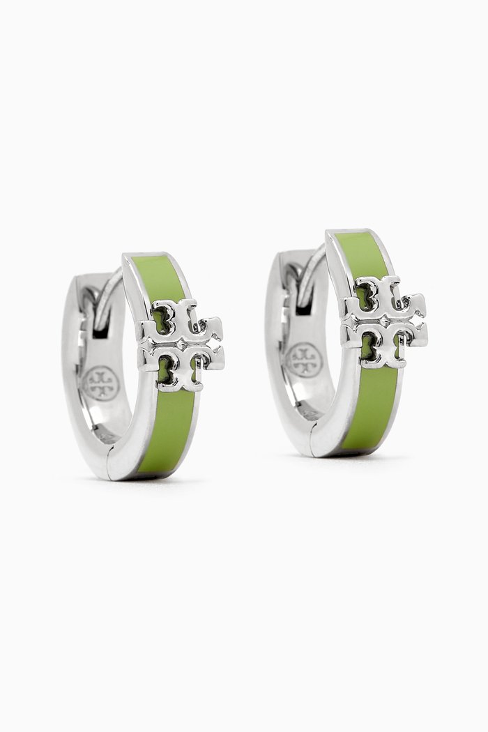

Kira Enamel Huggie Earrings in Silver-plated Brass, Multicolour