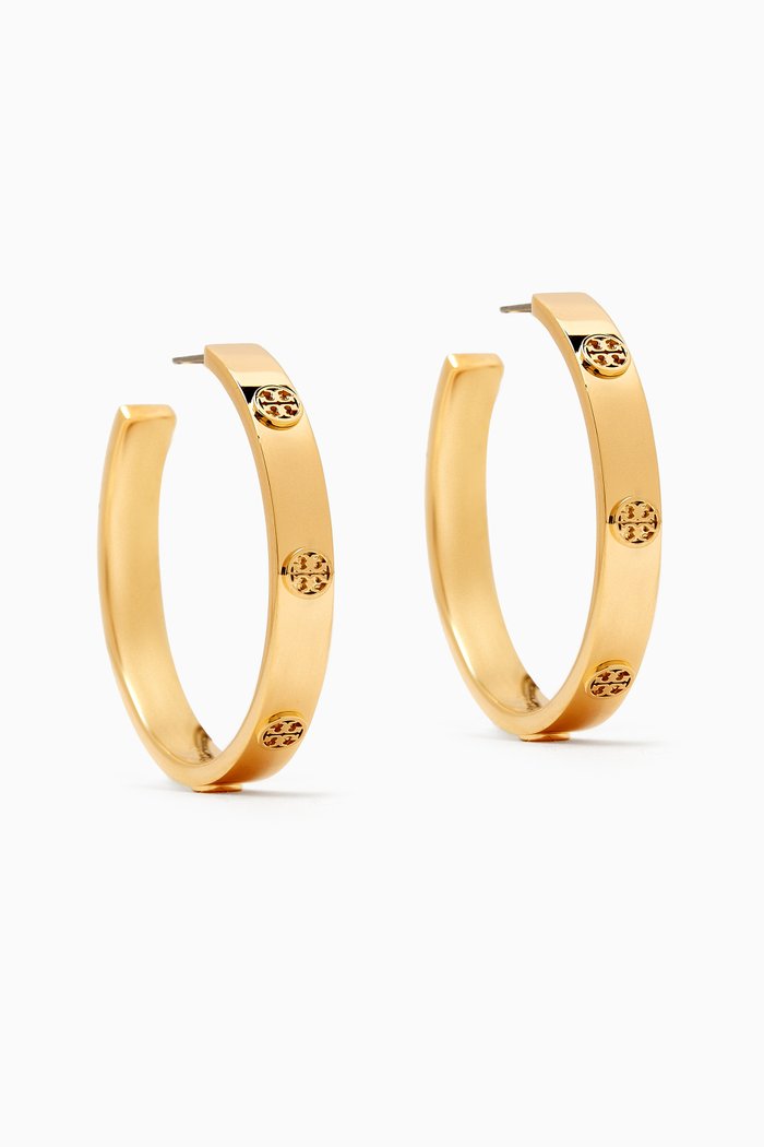 

Miller Stud Hoop Earrings in 18kt Gold-plated Metal