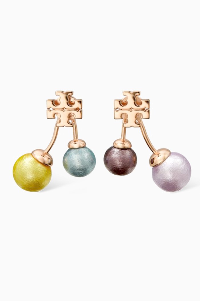

Kira Pearl Front-back Earrings in 18kt Gold-plated Brass