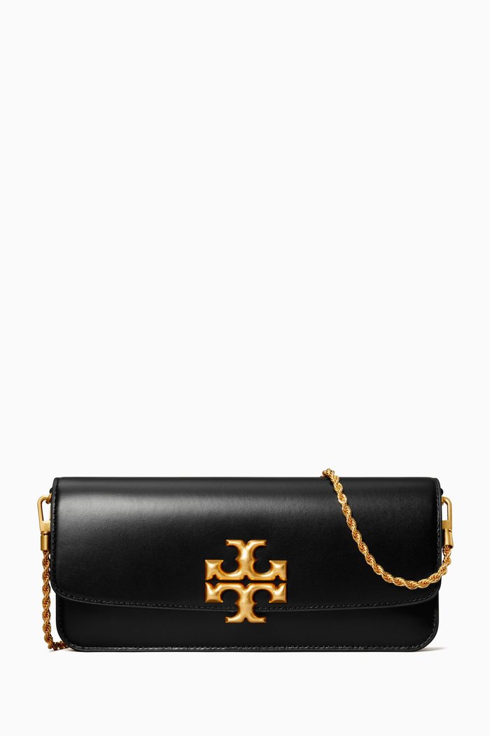 

Eleanor Clutch Bag in Leather, Black