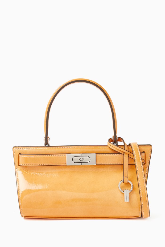 Petite Lee Radziwill Cat Eye Top-handle Bag in Leather, Yellow