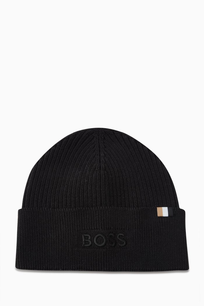 

Magico Beanie Hat in Cotton Blend, Black