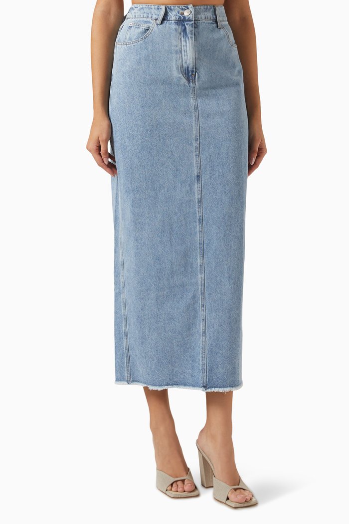 

Vacant Maxi Skirt in Denim, Blue