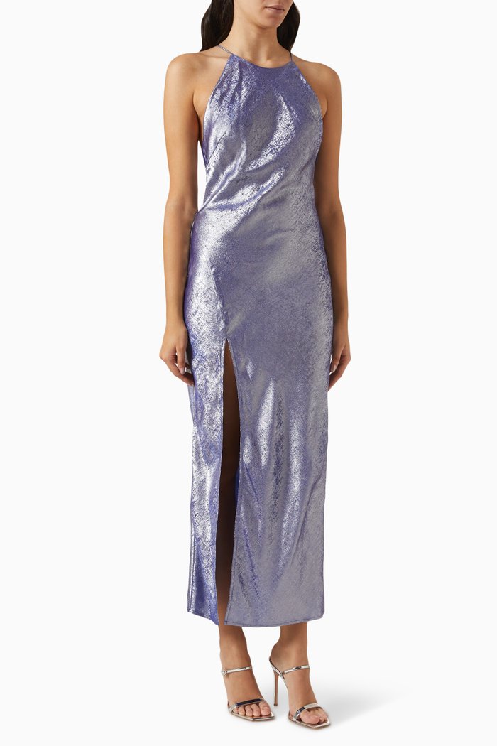 Mercury Halterneck Maxi Dress, Blue