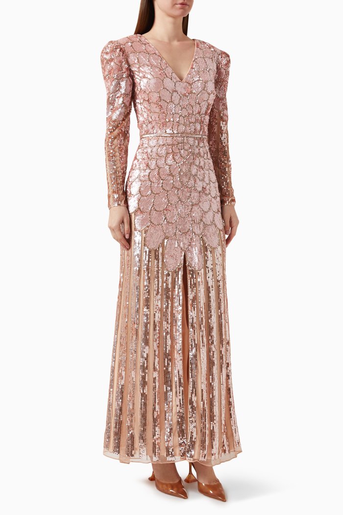 

Sequin-embellished Gown, Gold