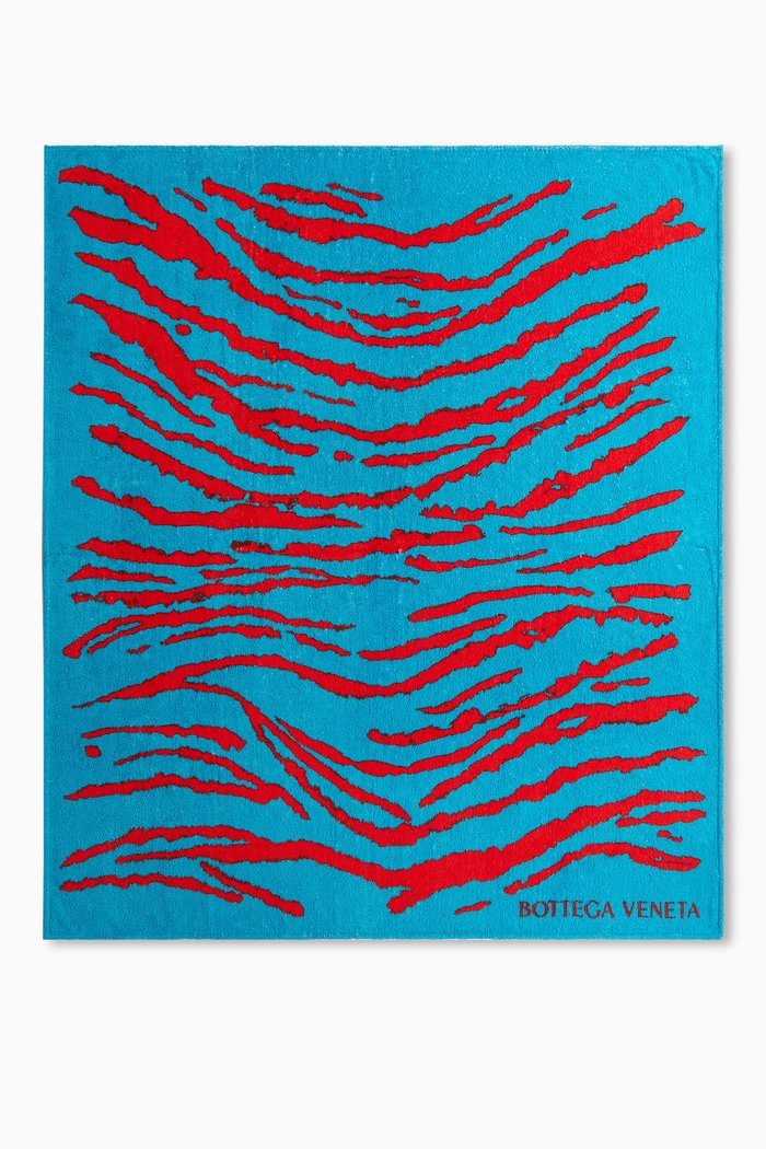 

Tiger-print Beach Towel in Cotton-terry, Blue