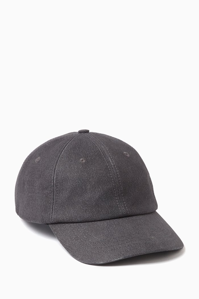 

Printed Baseball Cap in Leather, Grey