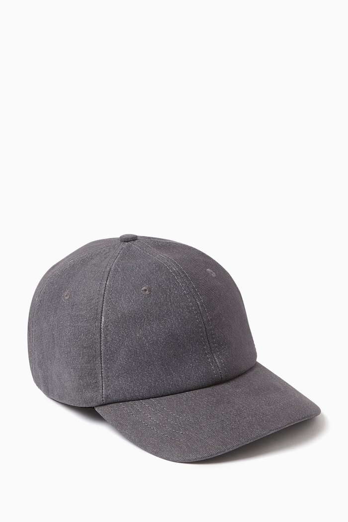 Baseball Cap in Leather, Grey
