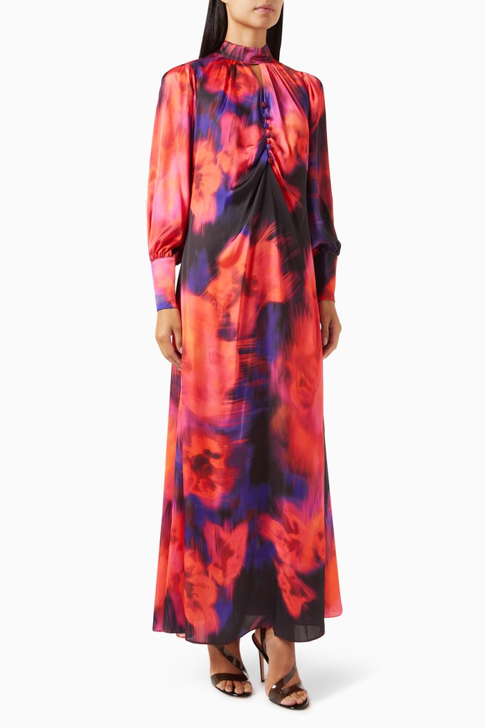 

Printed Maxi Dress, Red