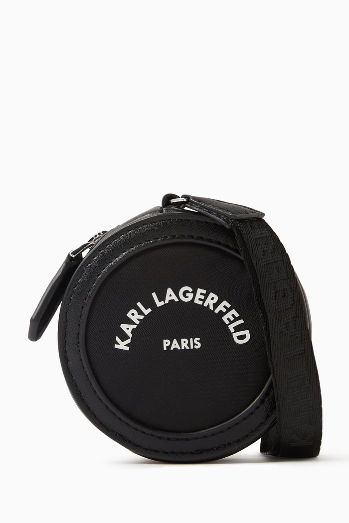 

Logo-print Round Coin Purse, Black