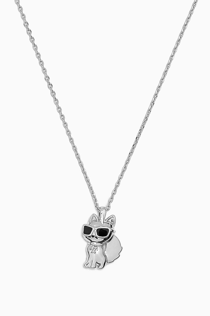 

K/Ikonik Choupette Necklace in Brass, Silver
