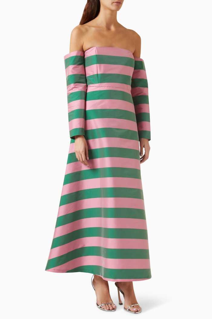 

Edie Maxi Dress in Taffeta, Multicolour