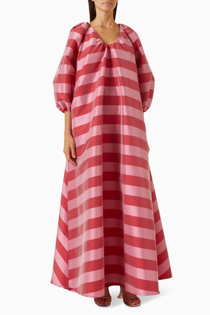 

George Striped Dress in Taffeta, Multicolour