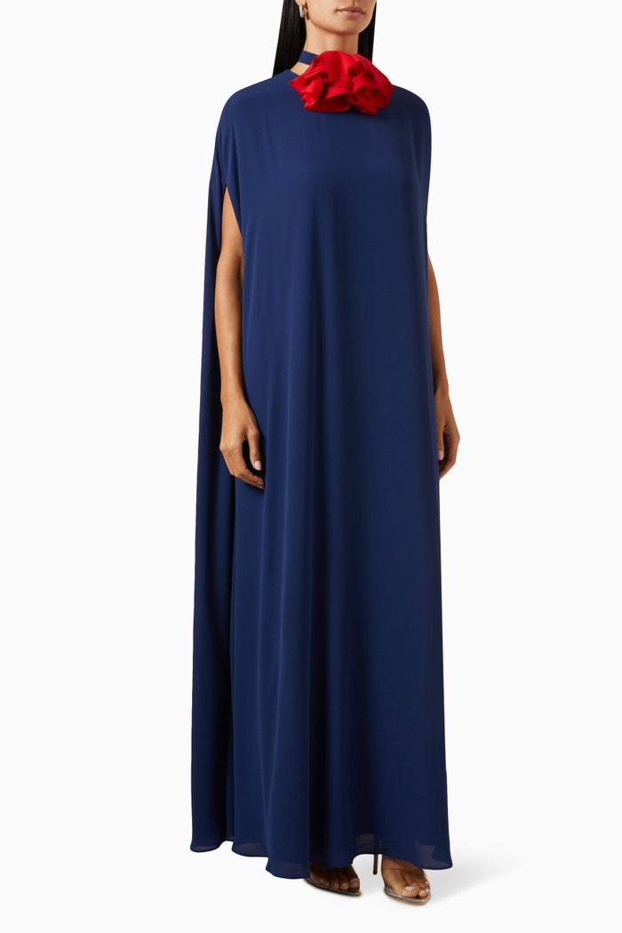 

Eleonore Maxi Dress in Crepe, Blue