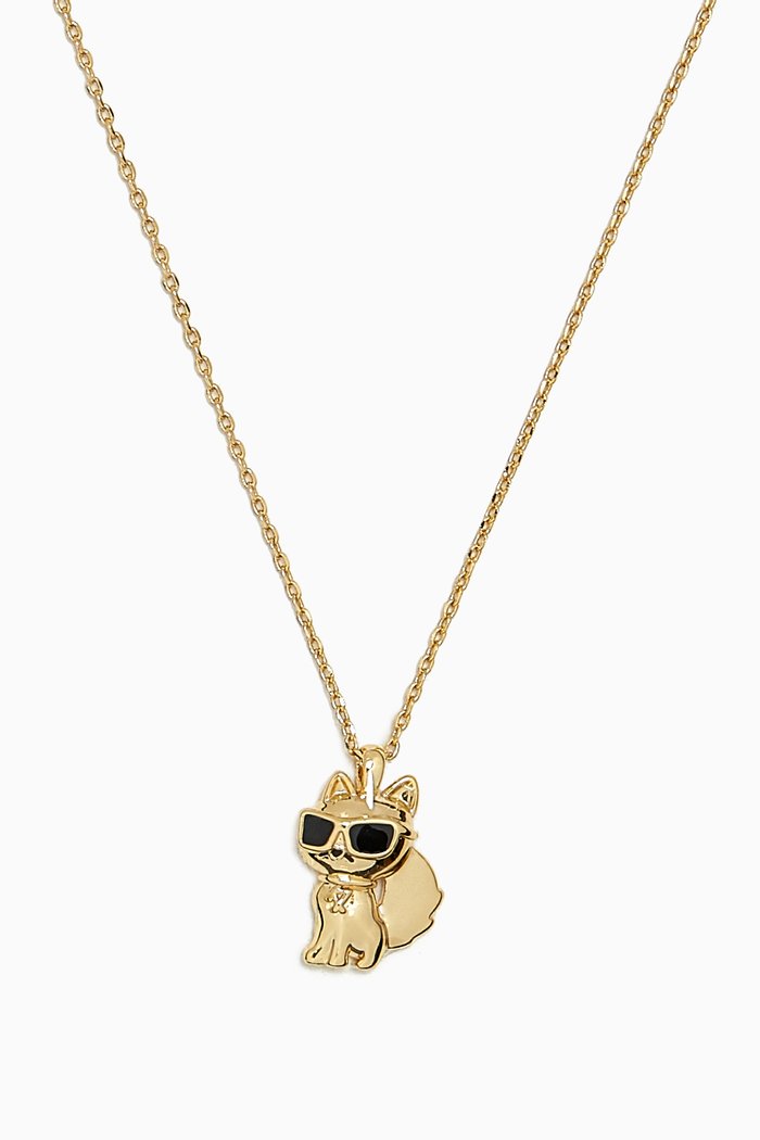 

K/Ikonik Choupette Necklace in Brass, Gold