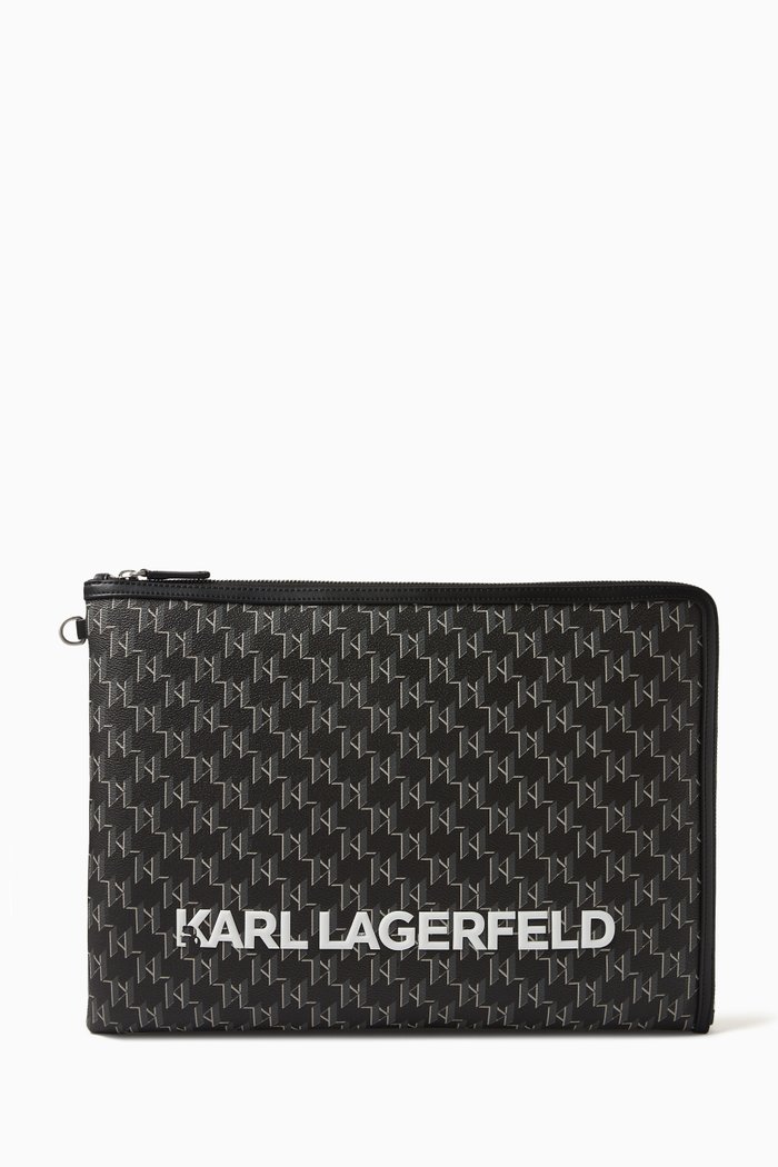 

K/ Monogram Klassik Pouch in Coated-canvas, Black