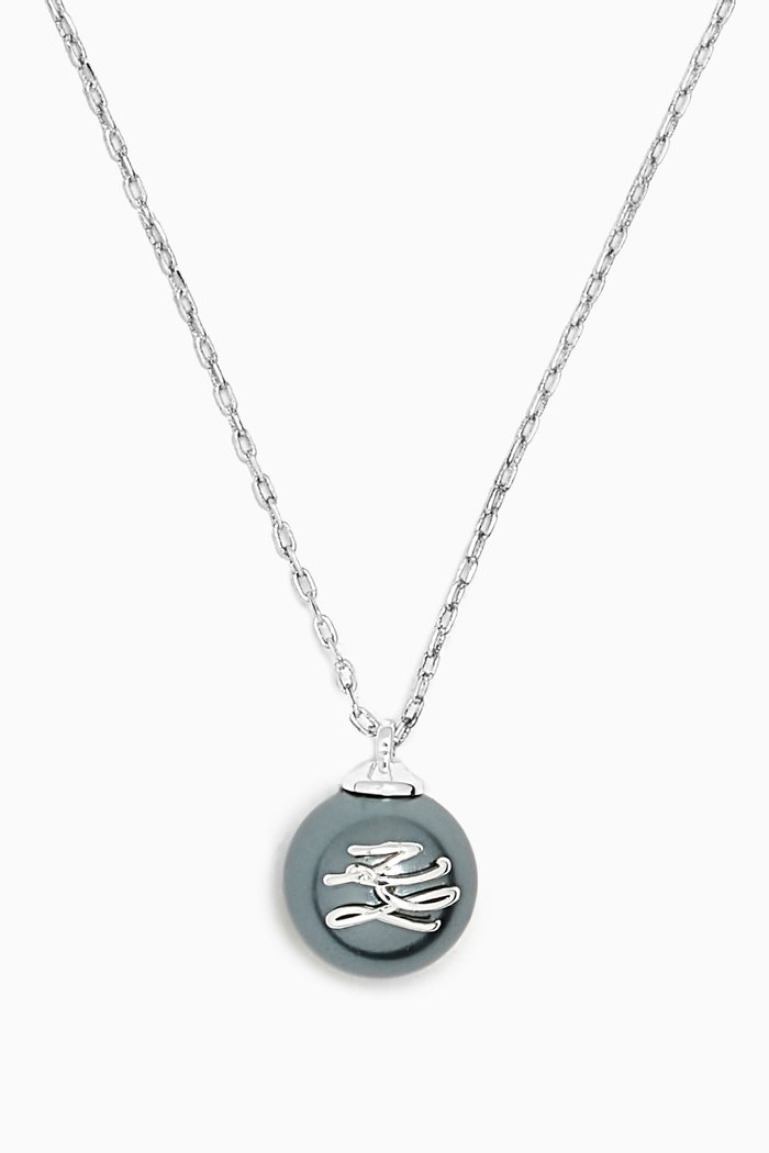 

K/Autograph Pearl Pendant Necklace in Brass, Silver