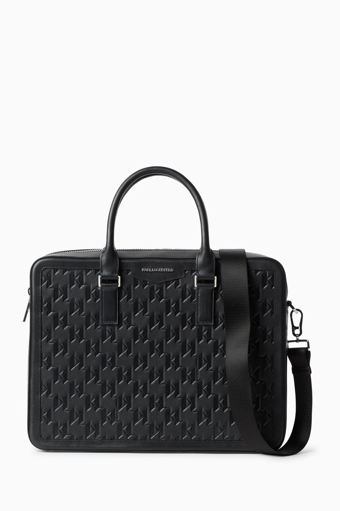 

K/ Loom Briefcase in Leather, Black