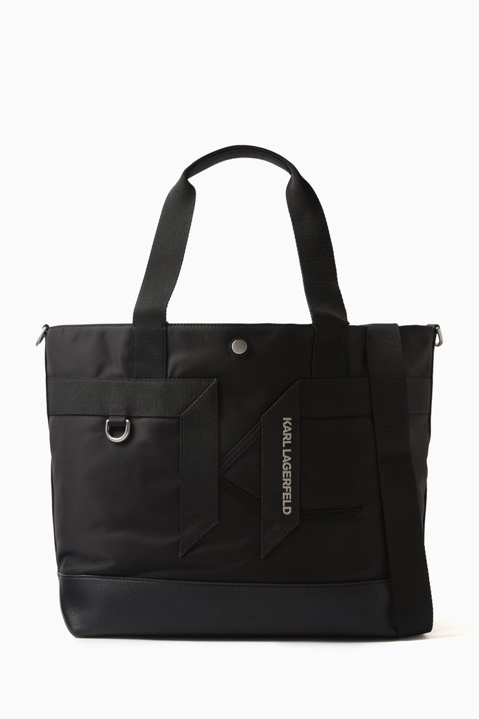 

Large K/Fold Tote Bag in Recycled Nylon, Black
