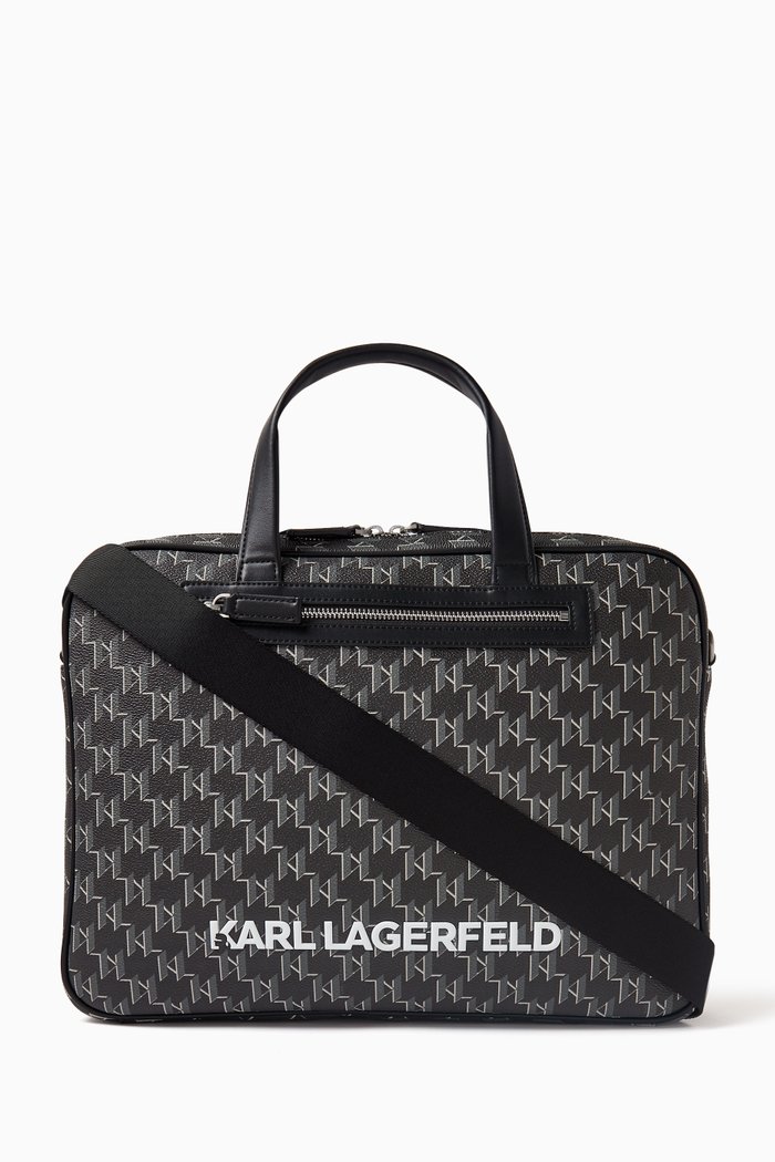 

K/ Monogram Klassik Briefcase in Coated-canvas, Black
