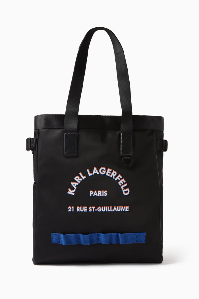 

Rue St. Guillaume Athleisure Tote Bag in Recycled Nylon, Black