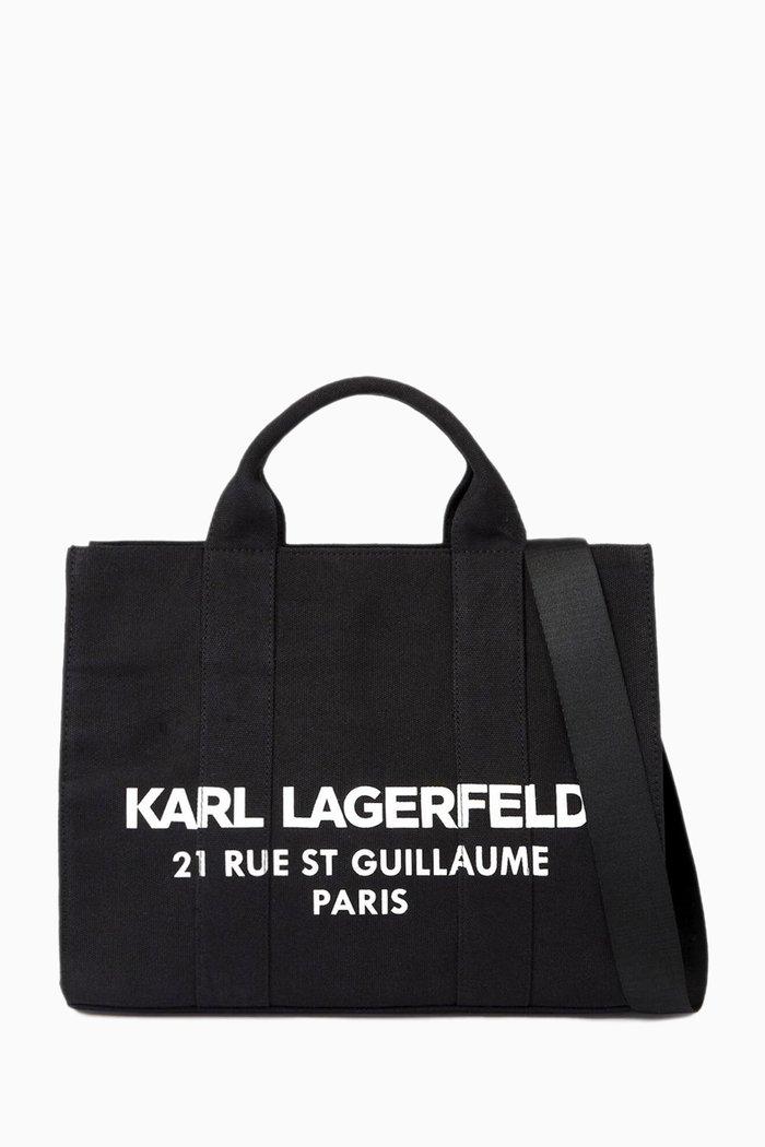 

K/Essential Shopping Tote Bag in Canvas, Black