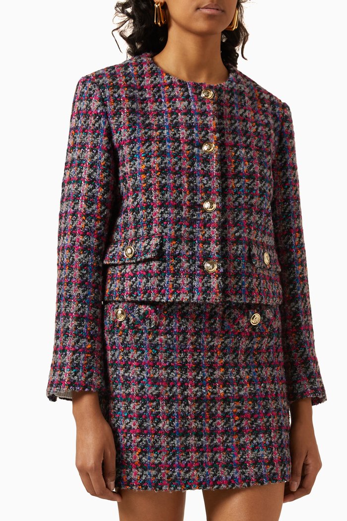 

Cropped Jacket in Tweed, Multicolour