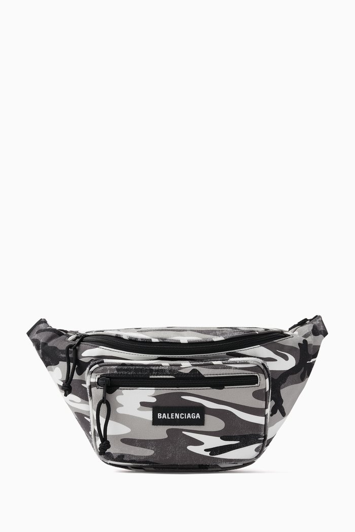 

Explorer Camo-print Belt Bag in Nylon, Grey