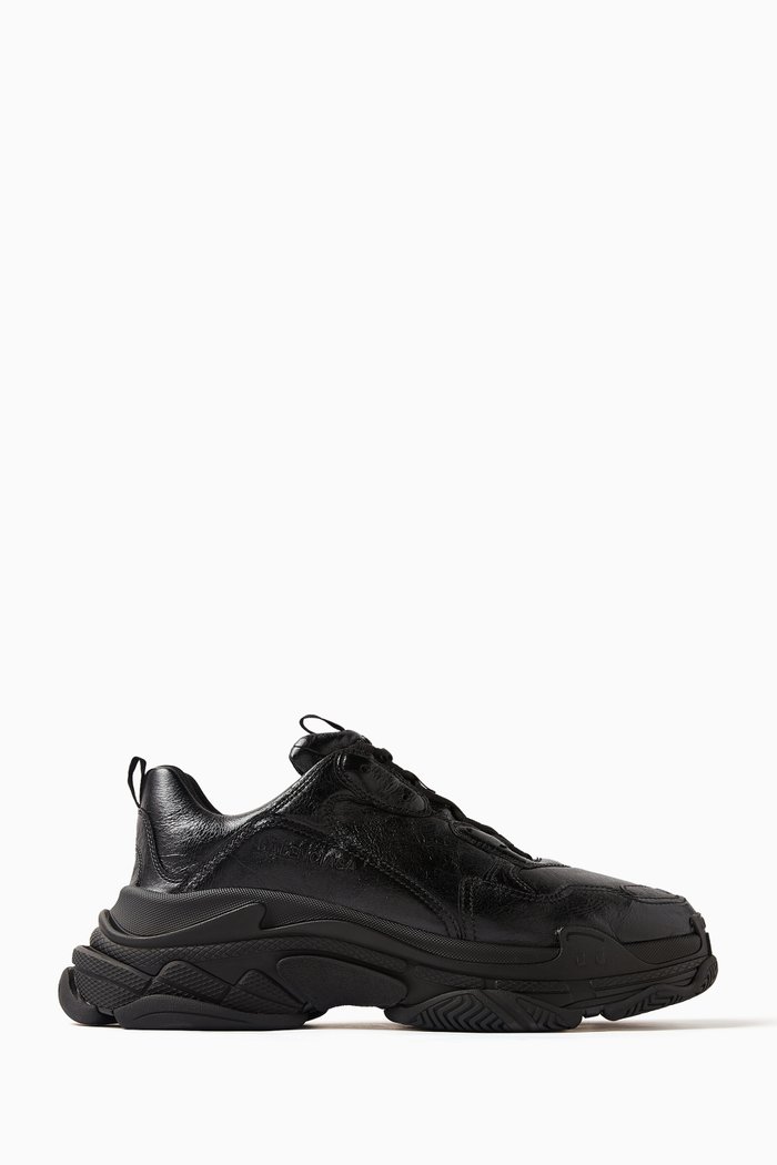 

Triple S Low-top Sneakers in Leather, Black