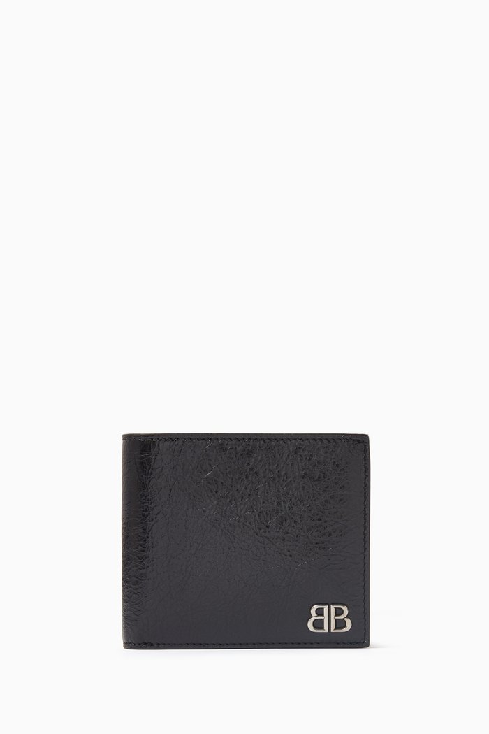 

Monaco Bi-fold Wallet in Leather, Black