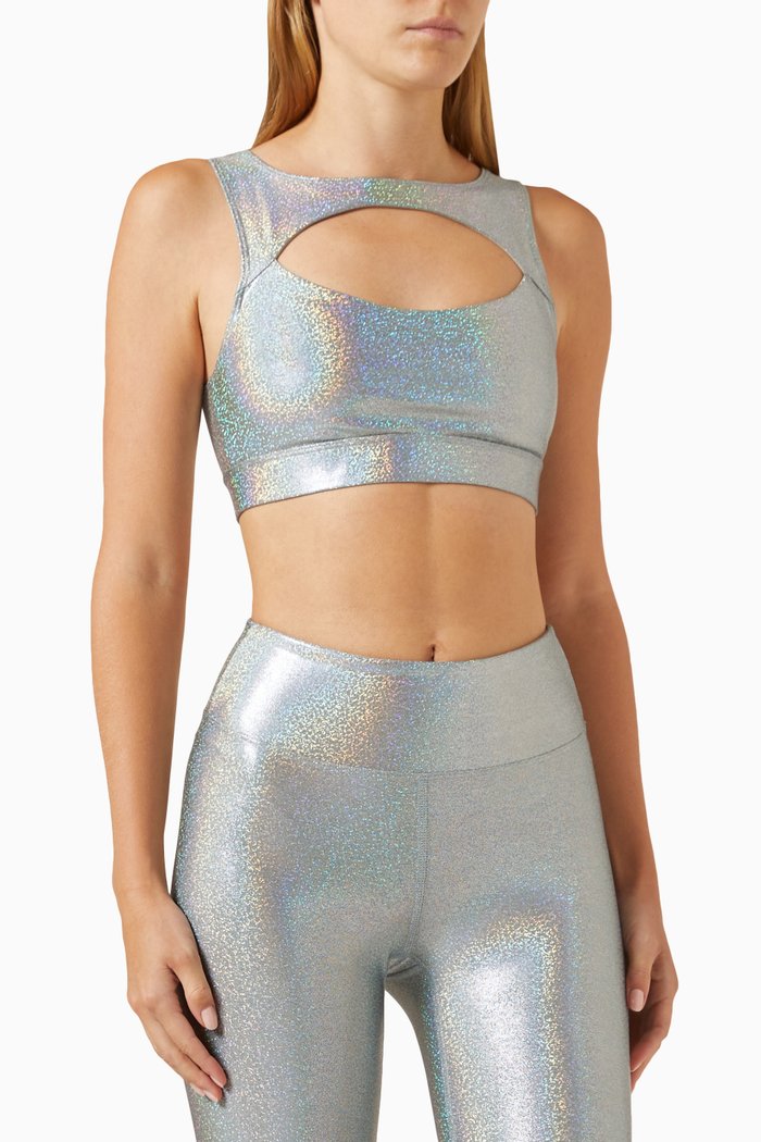 

Ray Sports Bra in Metallic-jersey, Silver