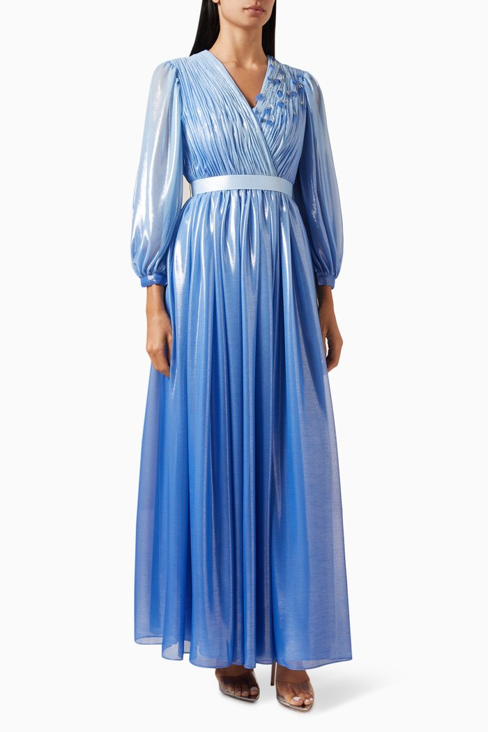 

Hand-embellished Maxi Dress, Blue