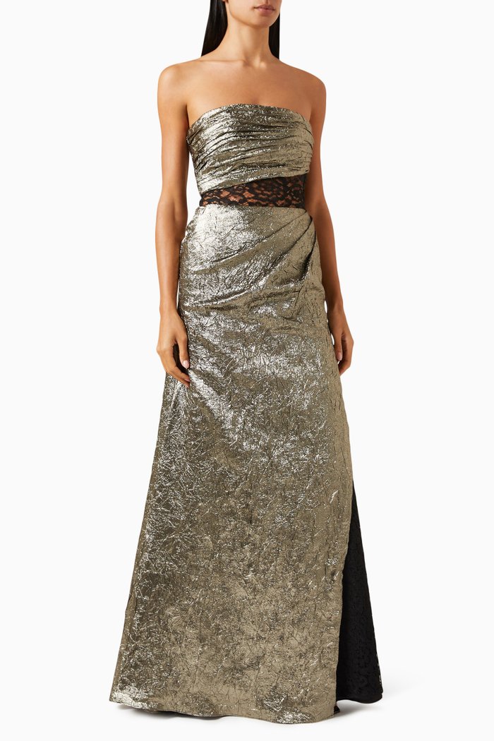 

Wrap Skirt Maxi Dress, Gold