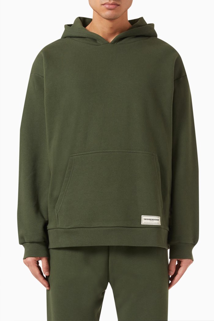 

Oversized Hoodie in Organic Cotton-blend, Neutral
