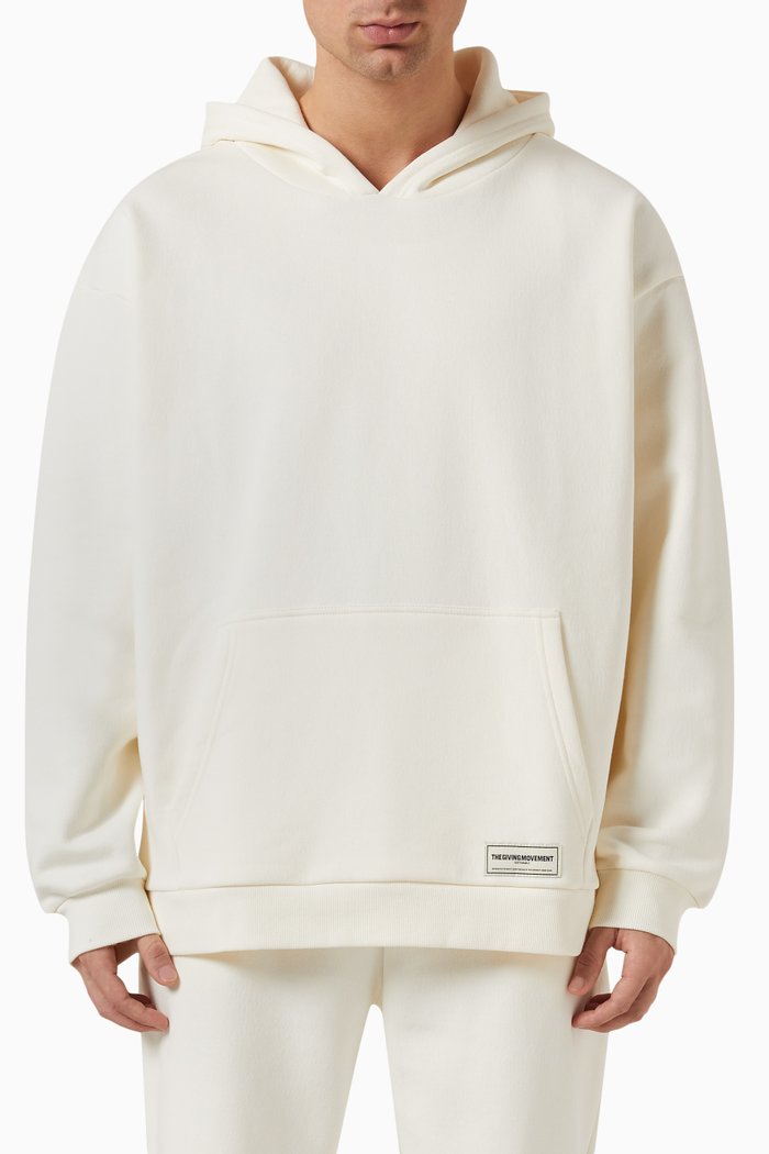 

Oversized Hoodie in Organic Cotton-blend, Neutral