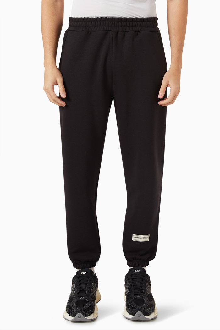 

Regular-Fit 27" Joggers in Organic Cotton-blend, Black