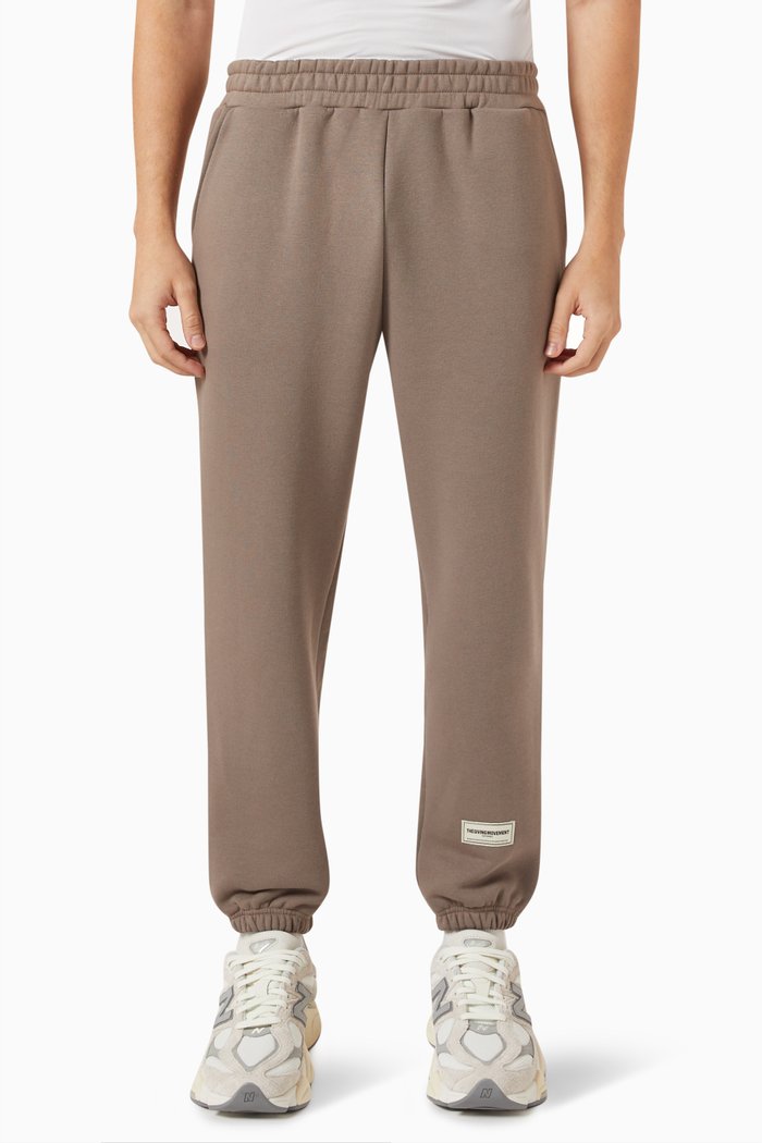 Regular-Fit 27" Joggers in Organic Cotton-blend, Brown