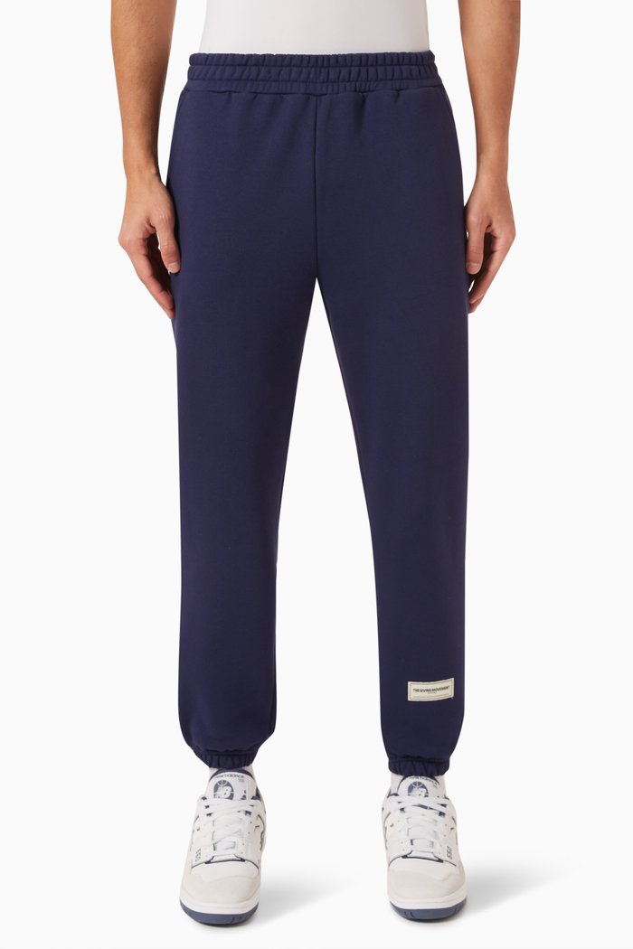 Regular-Fit 27" Joggers in Organic Cotton-blend, Blue