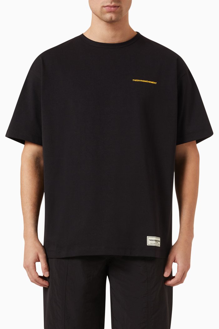 

Oversized Bold-print T-shirt in COTTONSEY100©, Black