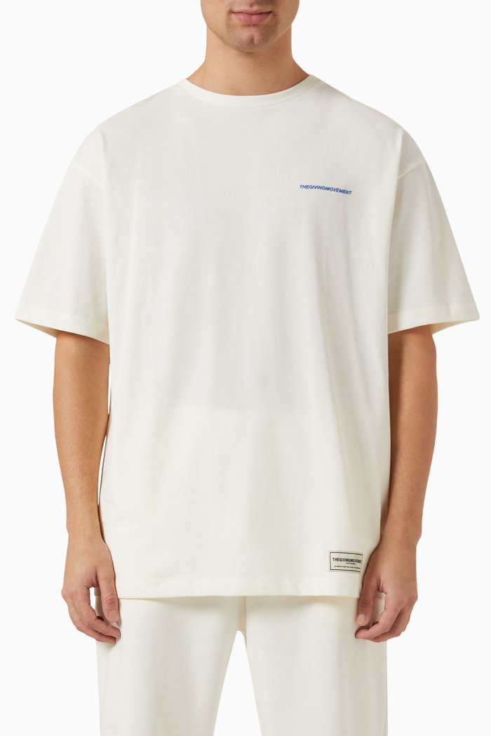 

Oversized Bold-print T-shirt in COTTONSEY100©, Neutral