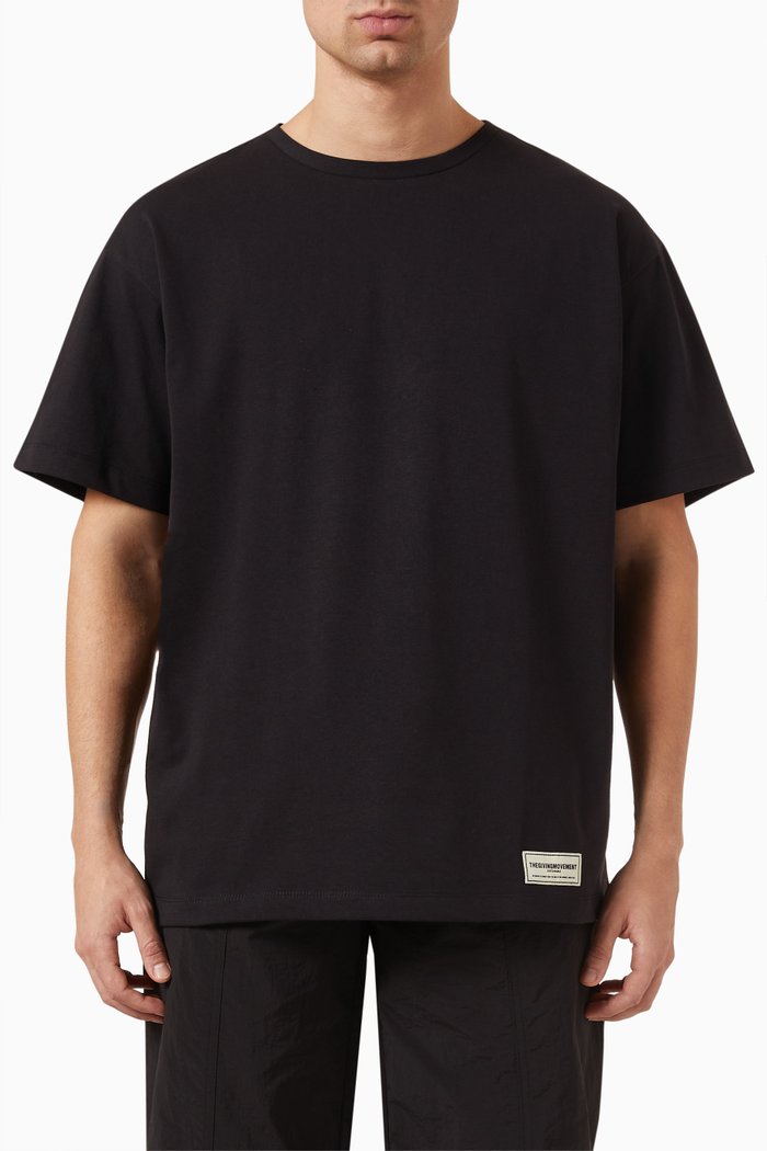 

Oversized Saudi-print T-shirt in COTTONSEY100©, Black