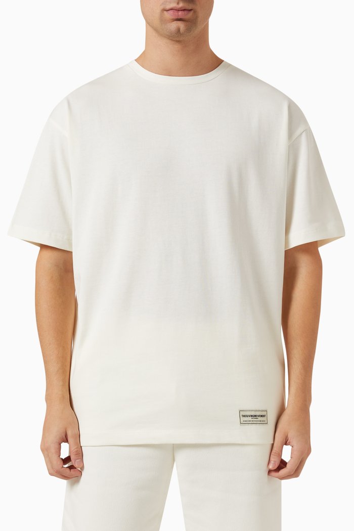 

Oversized Saudi-print T-shirt in COTTONSEY100©, Neutral