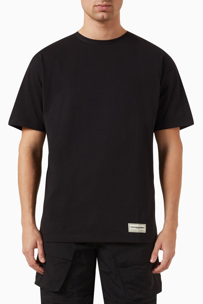 

Oversized Kuwait-print T-shirt in COTTONSEY100©, Black