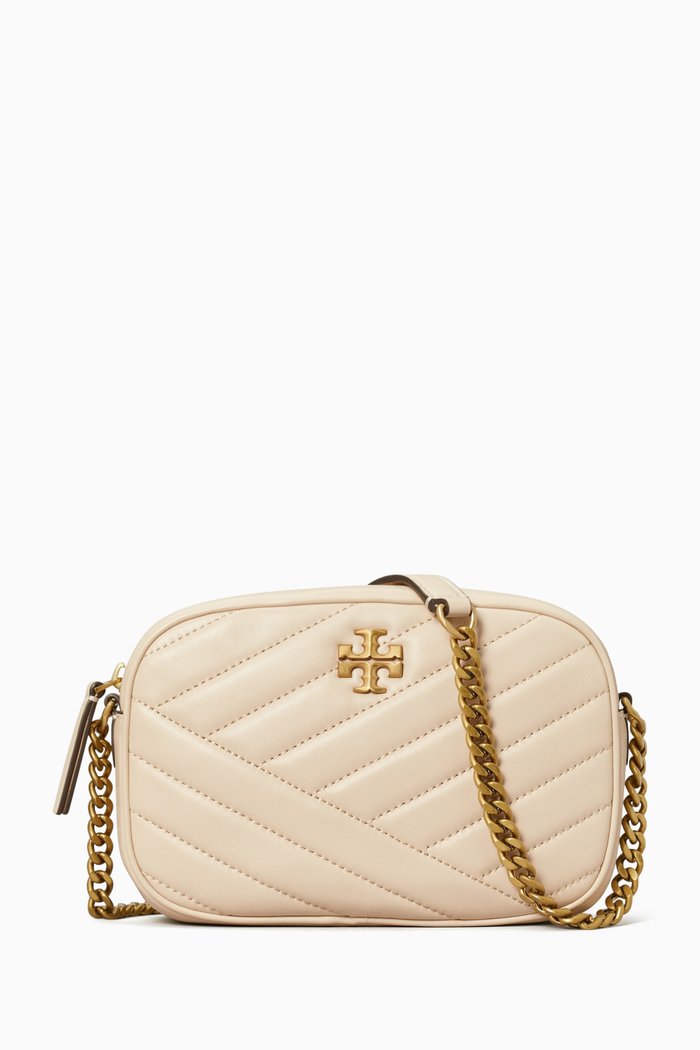 

Kira Chevron Camera Bag in Quilted Leather, Neutral