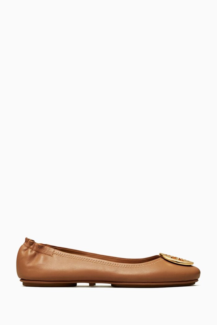 

Minnie Travel Ballet Flats in Nappa, Brown