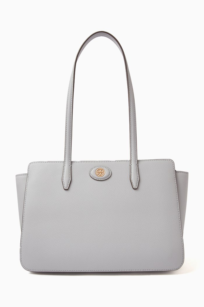 

Small Robinson Tote Bag in Pebbled Leather, Grey