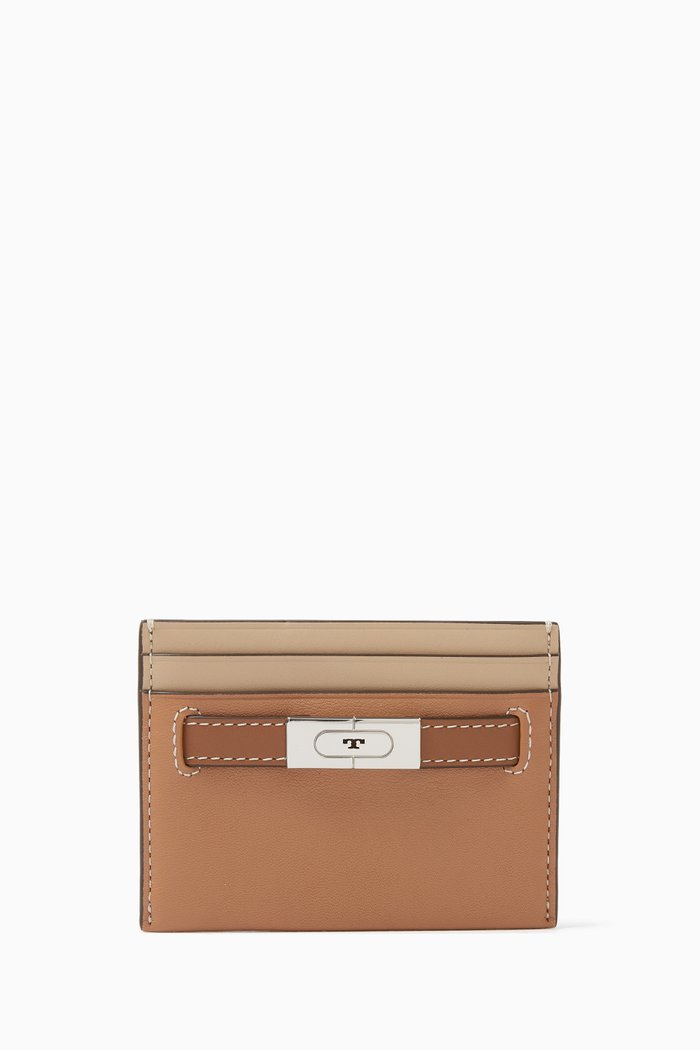 

T Card Case in Leather, Brown