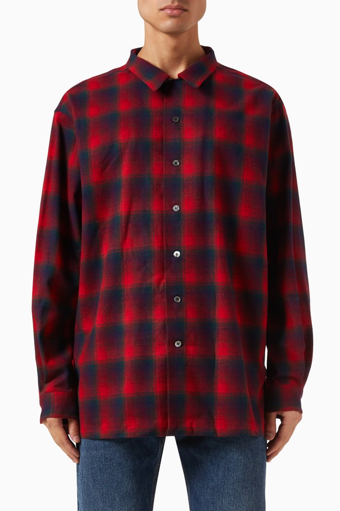 

Checkered Shirt in Wool, Red