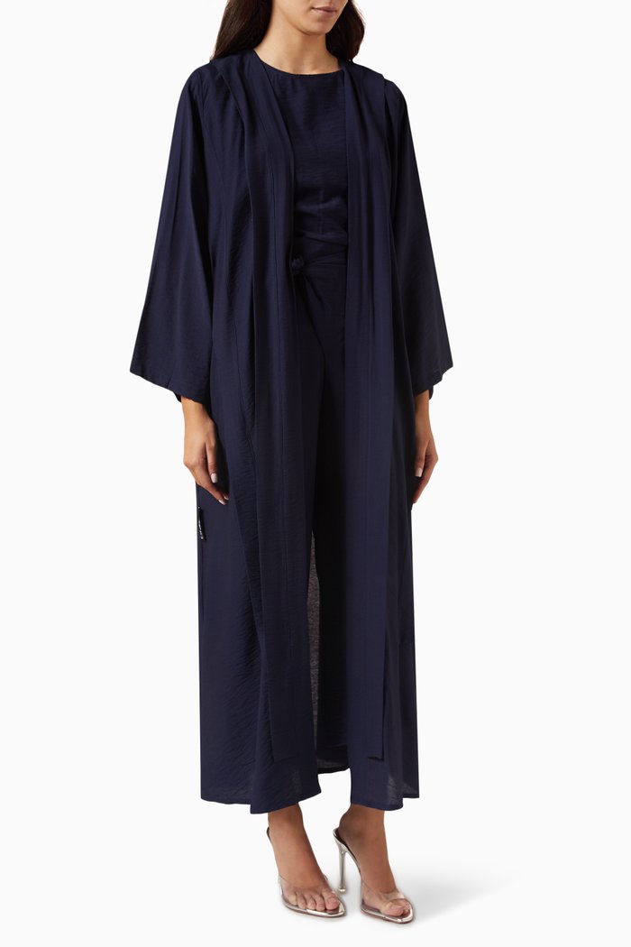 

3-piece Daily Abaya Set in Cotton, Blue