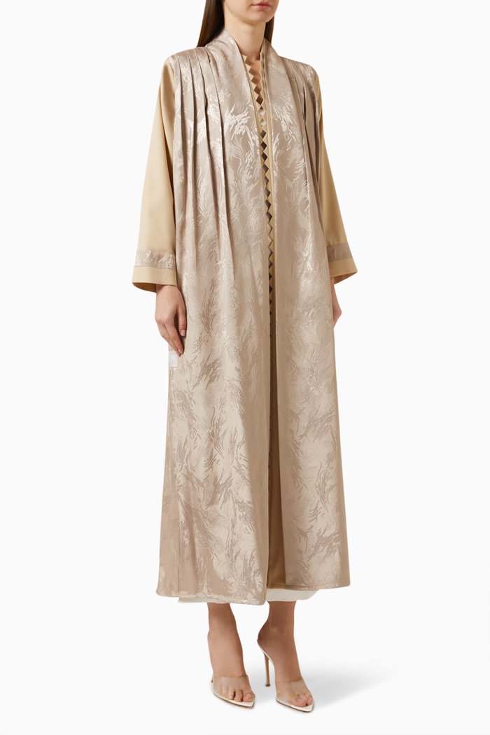 

Stylish Abstract Abaya in Soft Crepe, Neutral